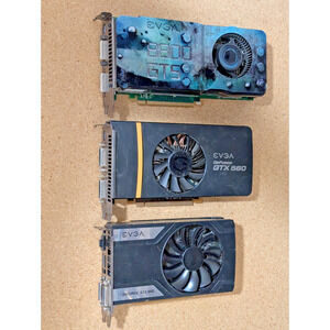 Lot 3 PCIe Graphics Card GPU EVGA Nvidia GTX560 8800GTS KO GTX960 PARTS/REPAIR